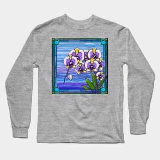 Stained Glass Orchids Long Sleeve T-Shirt